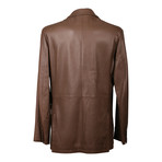 Leather Overcoat // Brown (L)