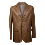 Leather Overcoat // Brown (L)