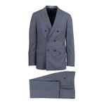 Uccello Striped Wool Double Breasted Suit // Gray (Euro: 48)