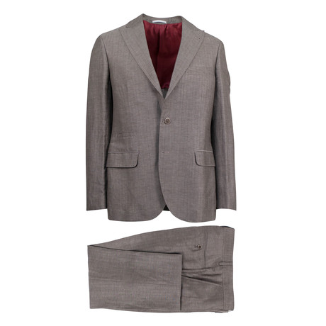 Fidenziano Wool Blend Suit // Brown (Euro: 46)