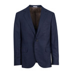 Check Notch Lapel Cashmere Blend 3/2 Suit // Navy Blue (Euro: 46)