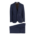 Check Notch Lapel Cashmere Blend 3/2 Suit // Navy Blue (Euro: 54)