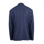 Windowpane Notch Lapel Cashmere Blend 3/2 Suit // Navy Blue (Euro: 56)