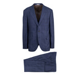 Windowpane Notch Lapel Cashmere Blend 3/2 Suit // Navy Blue (Euro: 56)