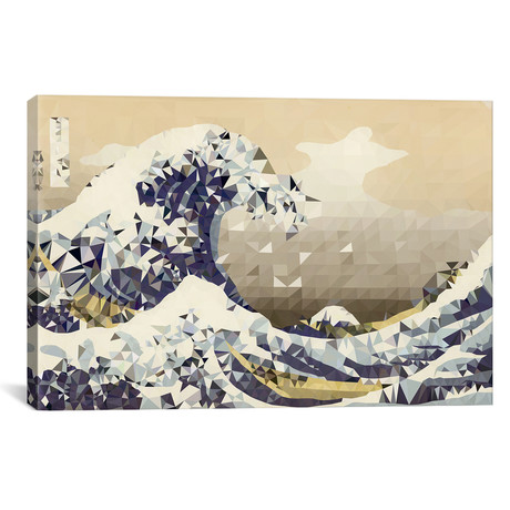 The Great Wave Derezzed // 5by5collective (26"W x 18"H x 0.75"D)