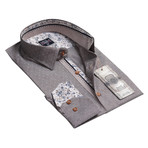 Checkered Reversible Cuff Button-Down Shirt // Gray (2XL)