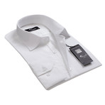 Amedeo Exclusive // Reversible Cuff Button-Down Shirt // Solid White (L)