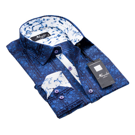 Amedeo Exclusive // Reversible Cuff Button-Down Shirt // Electrical Blue Floral (S)