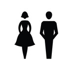 Wall Decal Doors Bathroom Man + Lady Chic