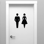 Wall Decal Doors Bathroom Man + Lady Chic