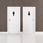 Wall Decal Doors Bathroom Man + Lady Chic