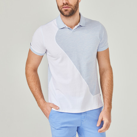 Winward Polo // White + Blue (L)