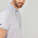 Winward Polo // White + Blue (L)