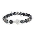 Cross // Howlite Cross + Snowflake Beads