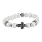 Cross // Snowflake Cross + Howlite Beads
