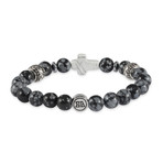 Cross // Howlite Cross + Snowflake Beads