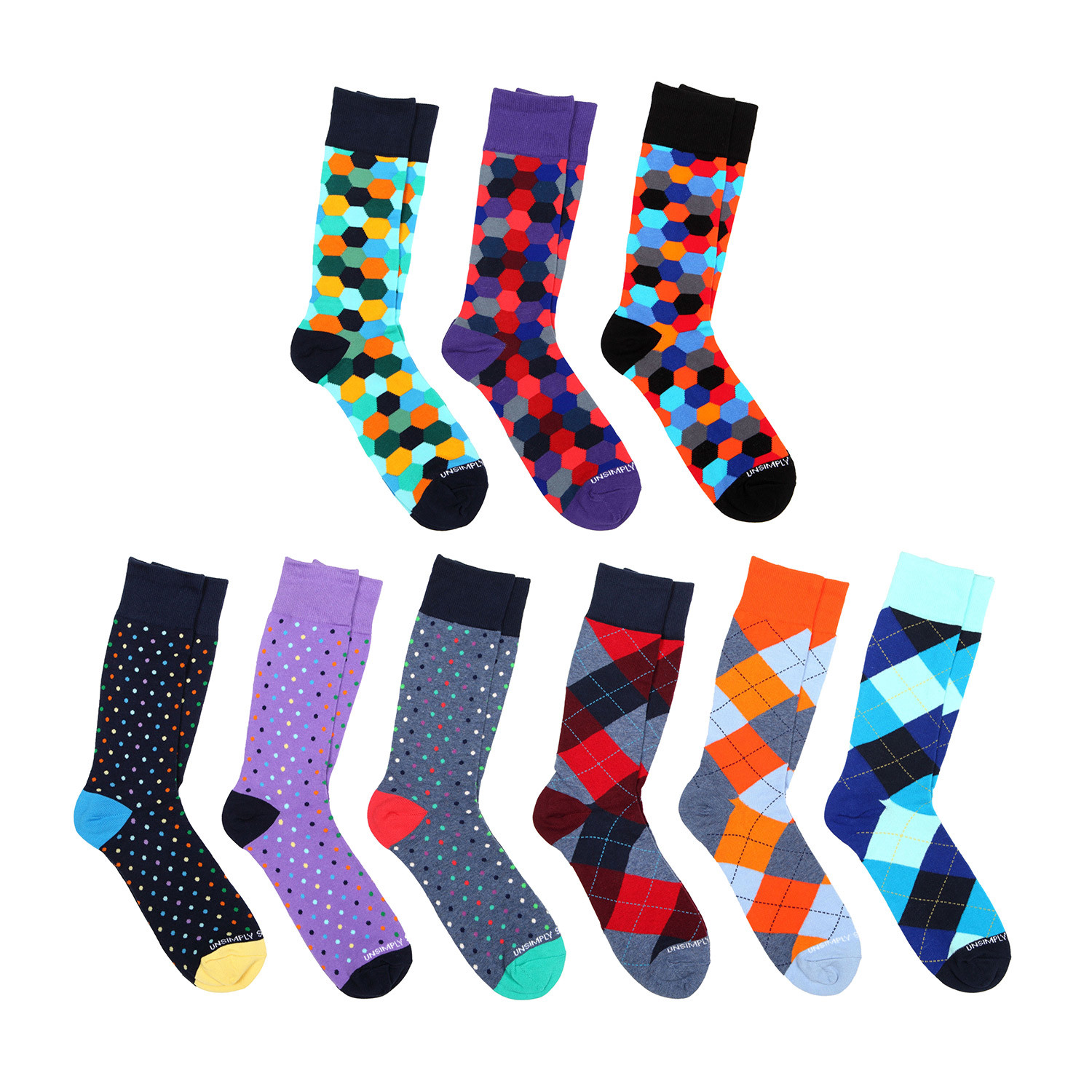 Crew Socks Combo Set // 1015 // 9 Pack - Unsimply Stitched - Touch of ...