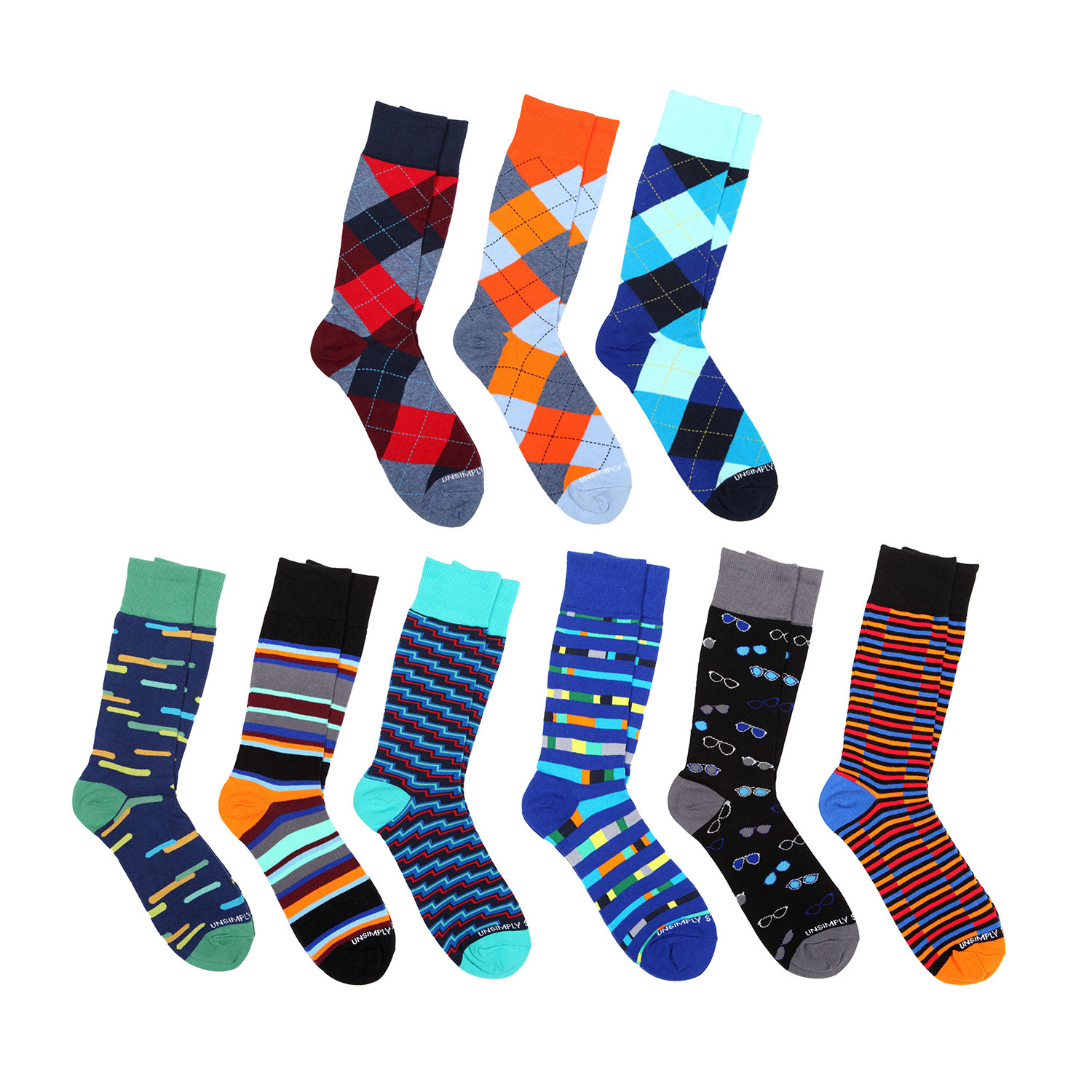 Crew Socks Combo Set // 1019 // 9 Pack - Unsimply Stitched - Touch of ...