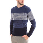 Wool Sweater + Striped // Blue (S)