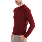Wool Sweater + Geometric Design // Bordo (L)