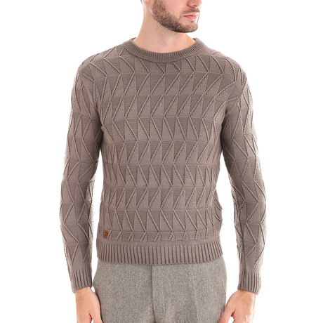 Wool Sweater + Geometric Design // Cappuccino (XS)