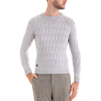 Wool Sweater + Geometric Design // Light Gray (XL)