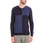 Sweater + Square Design // Blue (M)