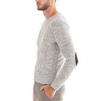 Elbow Patch Wool Sweater // Light Gray (L)