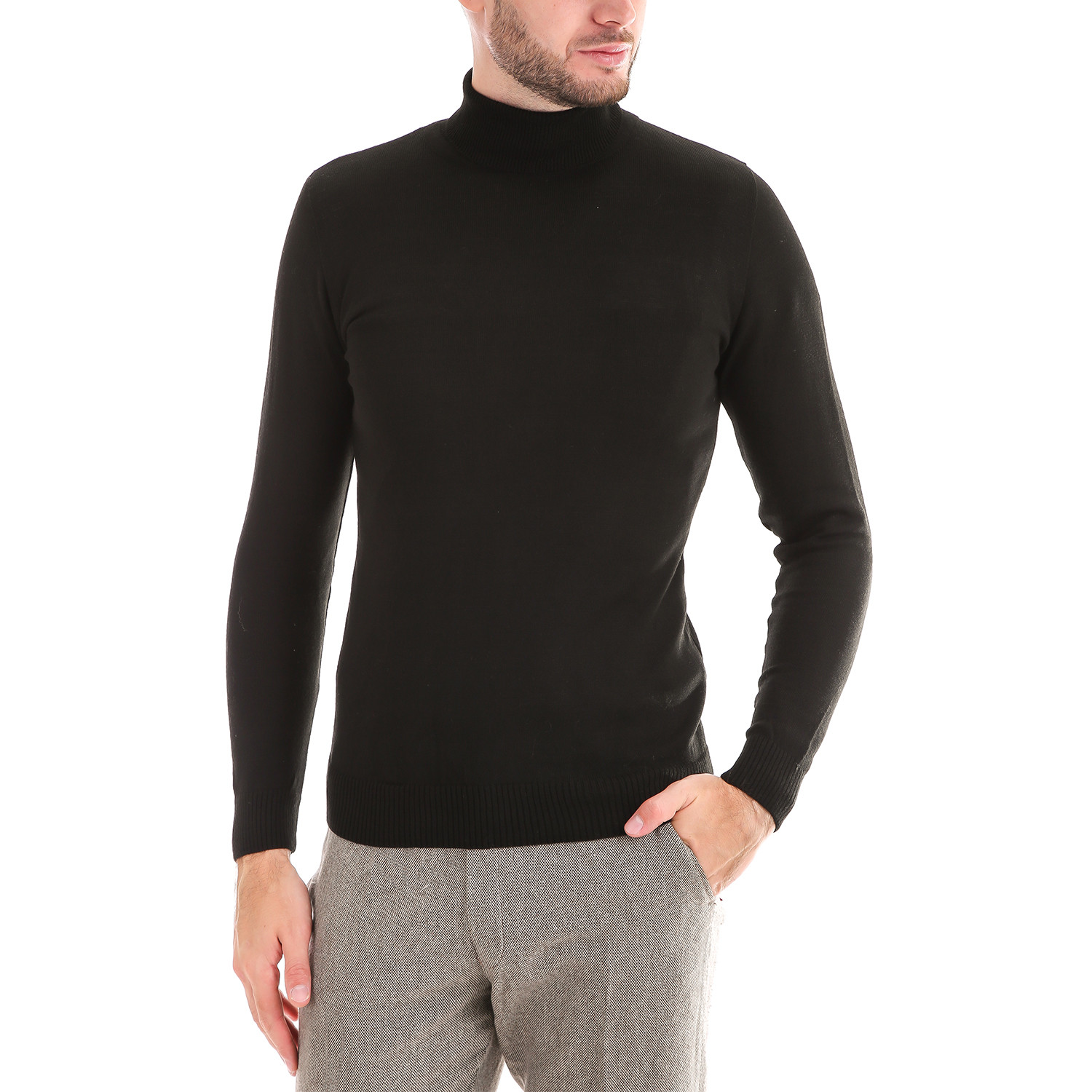 Wool Polo Long Sleeve // Solid Black (S) - SVTR - Touch of Modern
