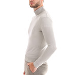 Wool Polo Long Sleeve // Solid Light Gray (S)