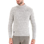 Wool Geometric Polo Shirt // Light Gray (L)