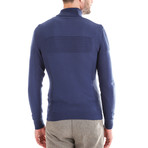 Wool Striped Polo Shirt // Blue (2XL)