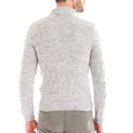 Wool Geometric Polo Shirt // Light Gray (M)