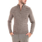 Quarter Zip Sweater // Cappuccino (M)