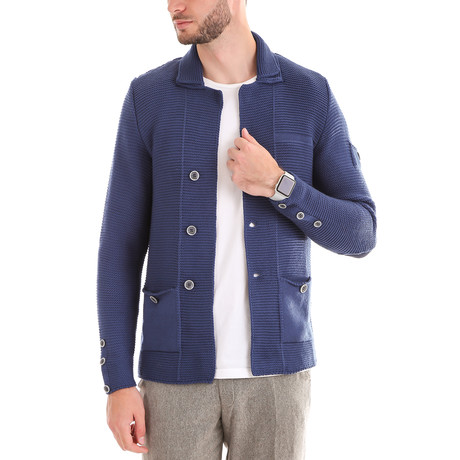 Textured Wool Jacket // Blue (S)