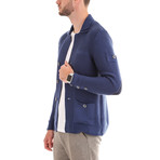 Textured Wool Jacket // Blue (XL)