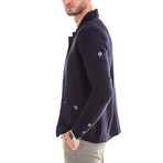Textured Wool Jacket // Navy (XL)