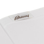 Brioni // Cotton Pocket Square // White