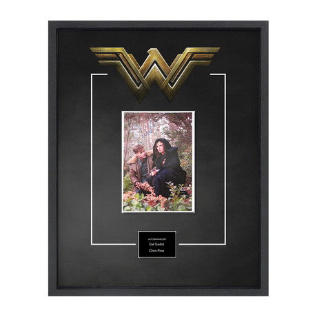 Signed + Framed Artist Series // Wonder Woman Gal Gadot + Chris Pine
