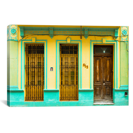 612 Street Havana - Yellow and Gree // Philippe Hugonnard (18"W x 26"H x 0.75"D)