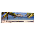 Sunshade on the beach, La Boca, Cuba // Panoramic Images (12"W x 36"H x 0.75"D)