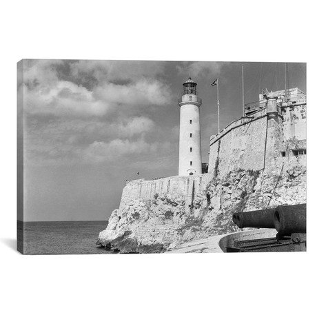 Lighthouse At Morro Castle Havana Bay // Vintage Images // 1930s-1940s (18"W x 26"H x 0.75"D)