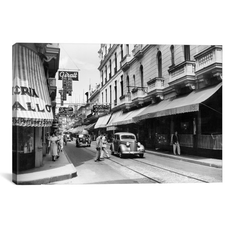 Shopping Area // San Rafael Avenue // Havana Cuba // Vintage Images // 1930s-1940s (18"W x 26"H x 0.75"D)