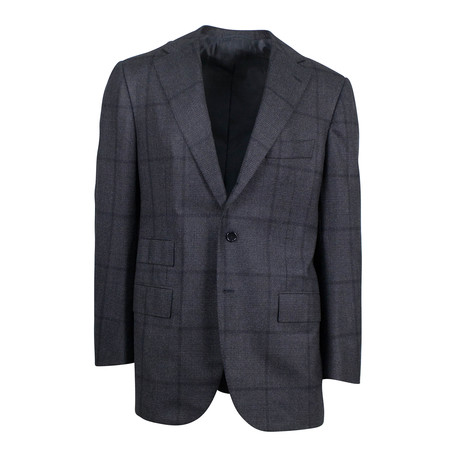 Cesare Attolini // Plaid Wool 3 Roll 2 Button Suit // Gray (Euro: 46R)
