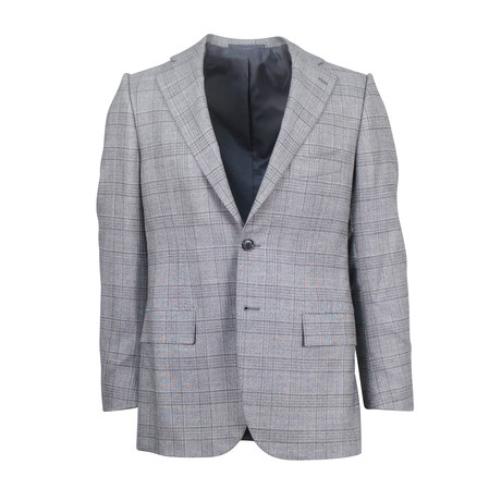 Plaid Wool 2 Button Flap Pocket Suit // Gray (Euro: 46)