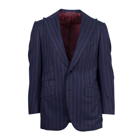 Cesare Attolini // Striped Cashmere Blend Suit // Navy (Euro: 46R)