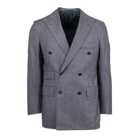 Super 150's Wool Blend Double Breasted Suit // Gray (Euro: 46)