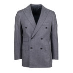 Super 150's Wool Blend Double Breasted Suit // Gray (Euro: 46)