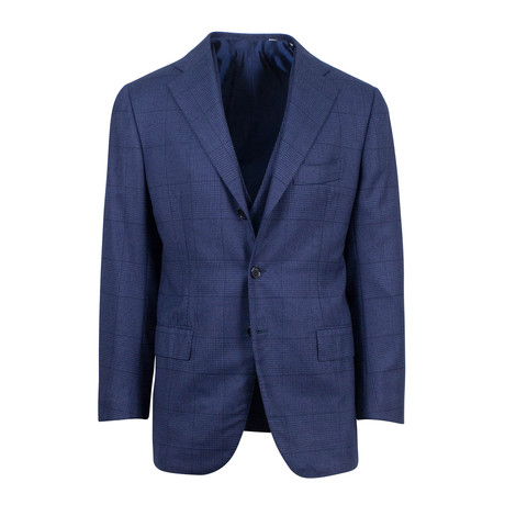 Cesare Attolini // Cashmere Blend 3 Piece 3 Roll 2 Button Suit // Blue (Euro: 46R)