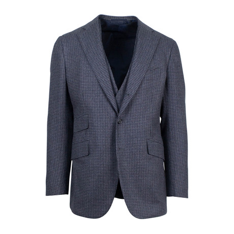Cesare Attolini // Check Wool 3 Piece 3 Roll 2 Button Suit // Gray (Euro: 46R)